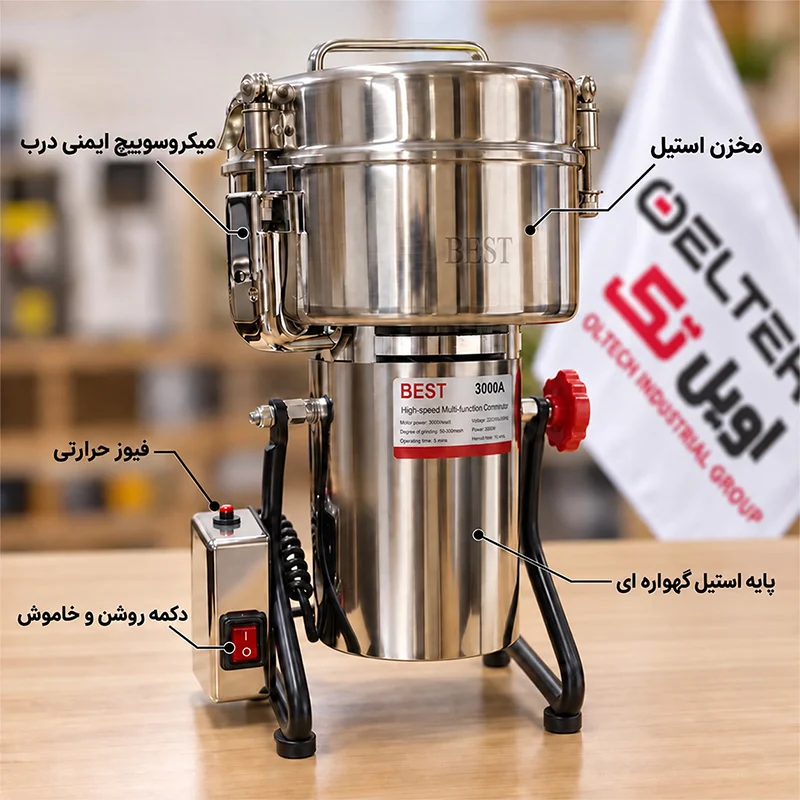 اجزای مختلف آسیاب عطاری گهواره ای بست 3000 گرمی BEST3000A